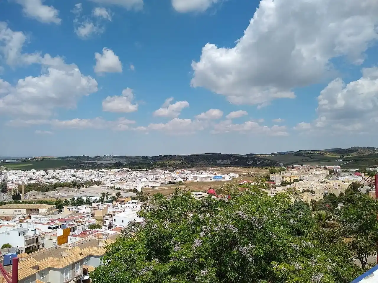 Equipo de mudanzas La Seda cargando muebles en una calle en cuesta de Morón de la Frontera con camión marcado